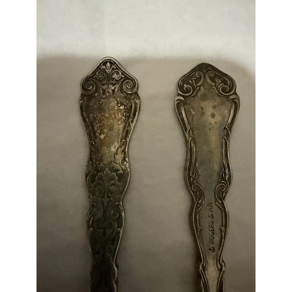 Antique 1907 Rogers AA Alhambra Silverplate Fruit Spoons Set of 5